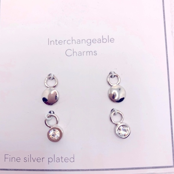 Gold and Silver Interchangeable Earrings Set with Charms - Picture 7 of 8